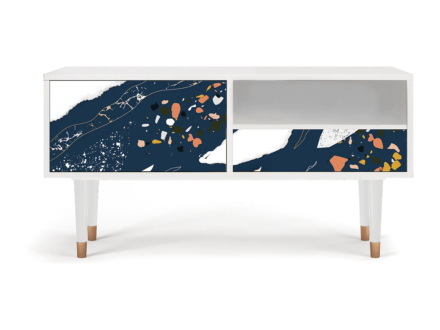 TV-Möbel - 115х59х48 cm - T3 - Nude Iceberg, Weiß