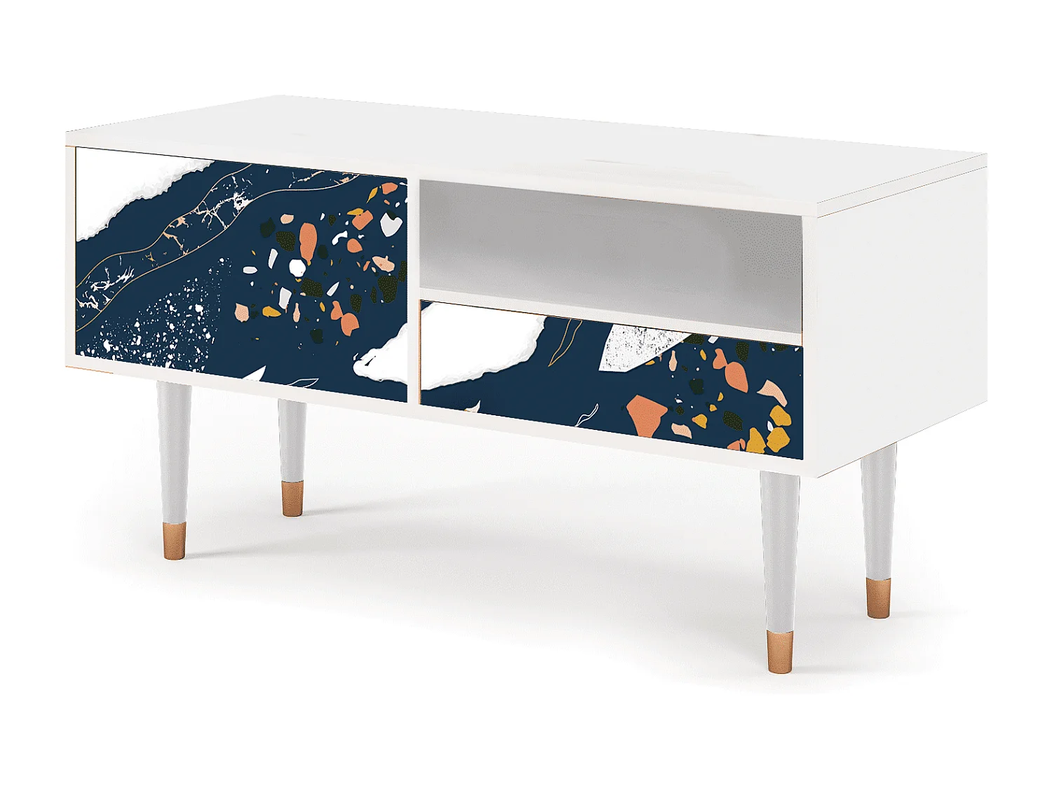 TV-Möbel - 115х59х48 cm - T3 - Nude Iceberg, Weiß