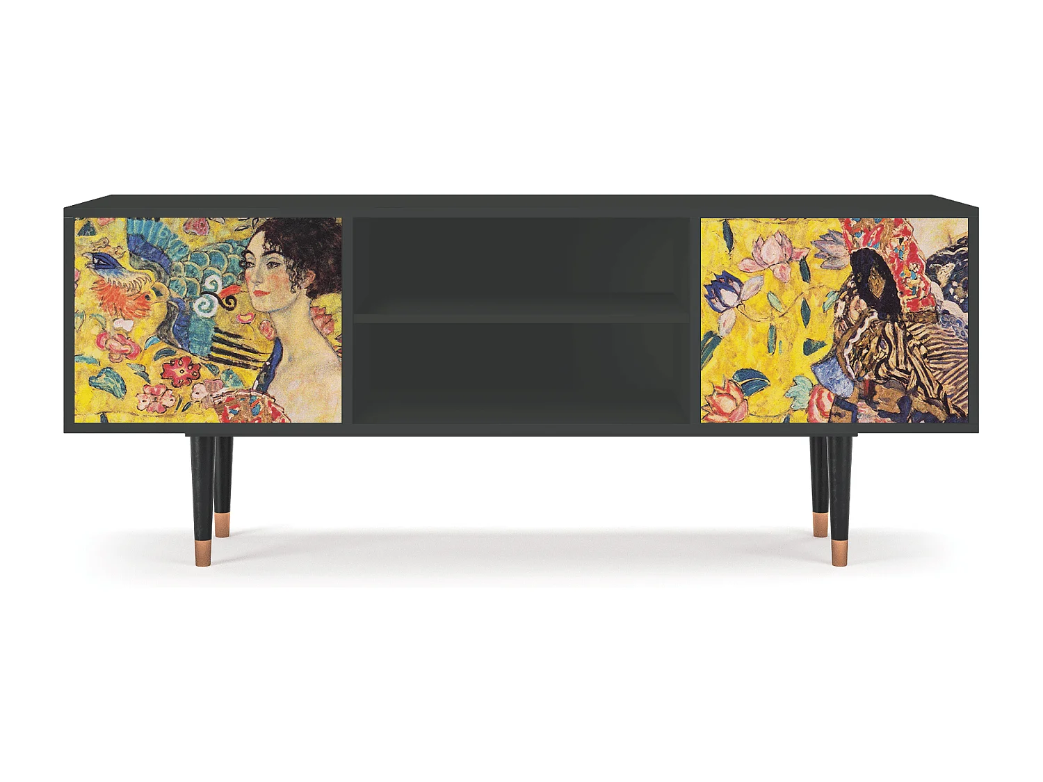 TV-meubel - 170х69х48 cm - T2 - Lady with Fan by Klimt, Antraciet