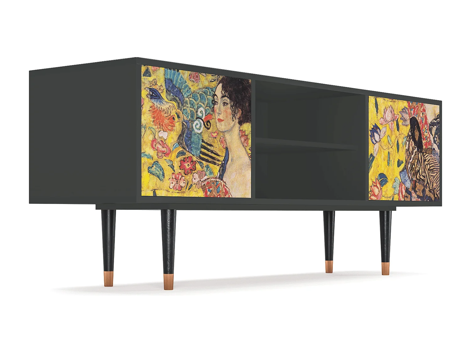 TV-meubel - 170х69х48 cm - T2 - Lady with Fan by Klimt, Antraciet