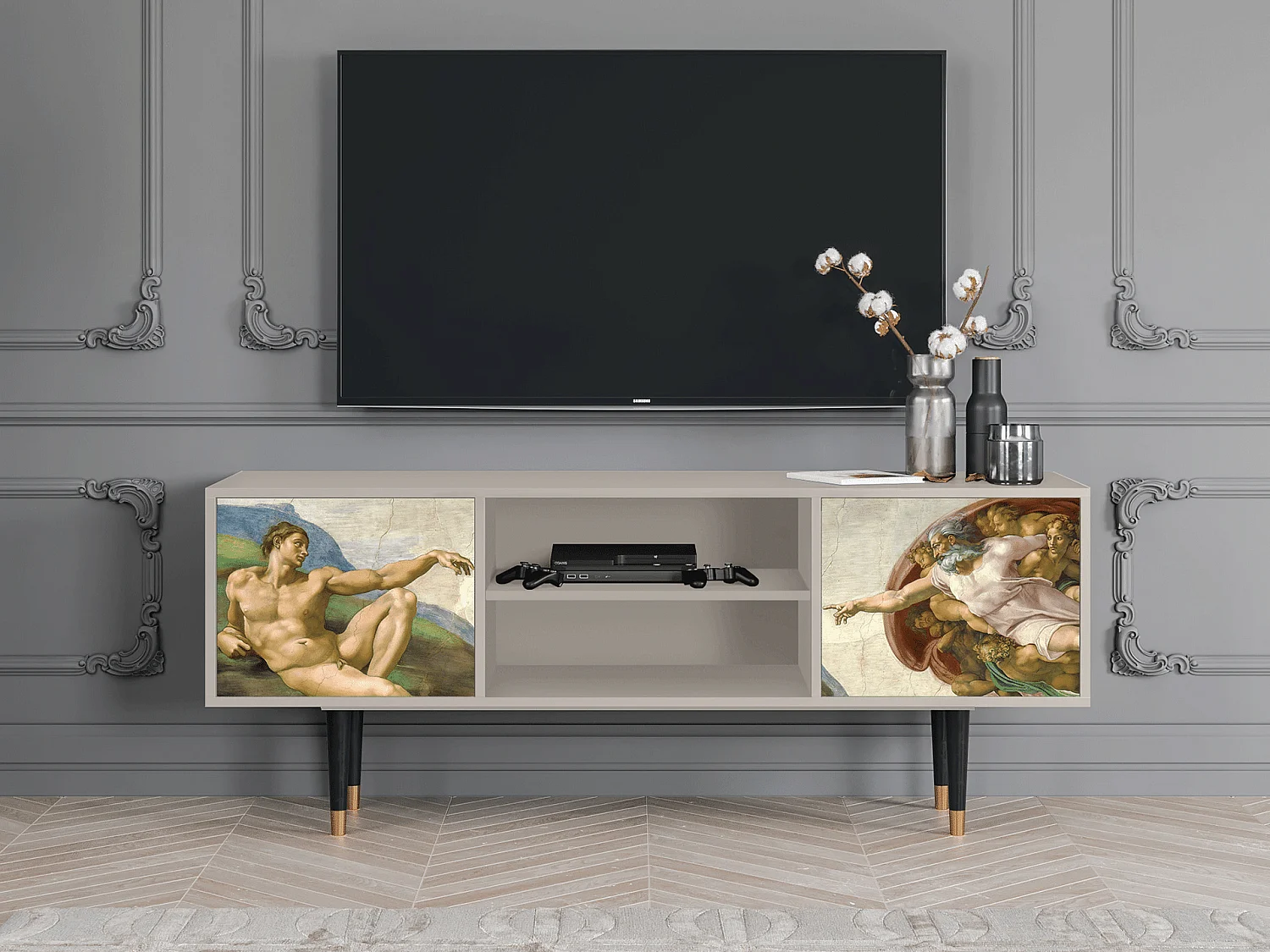 TV-Möbel - 170х69х48 cm - T2 - The Creation of Adam, Sand