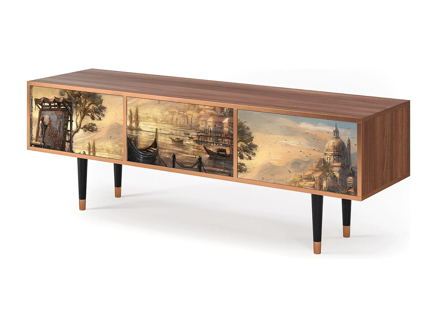 Meuble TV - 170х59х48 cm - T4 - Venice, Noyer