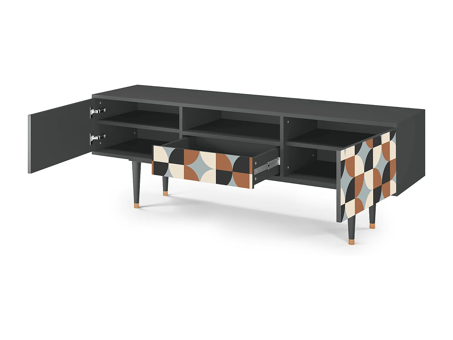 Mueble de TV - 170х59х41 cm - T6 - Brown Sensation, Antracite