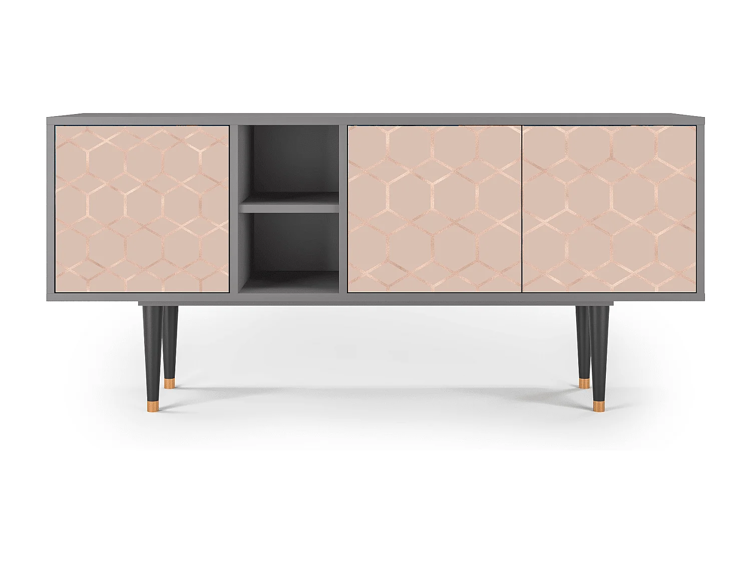 TV-Möbel - 150х69х41 cm - T5 - Rose Honeycomb, Grau