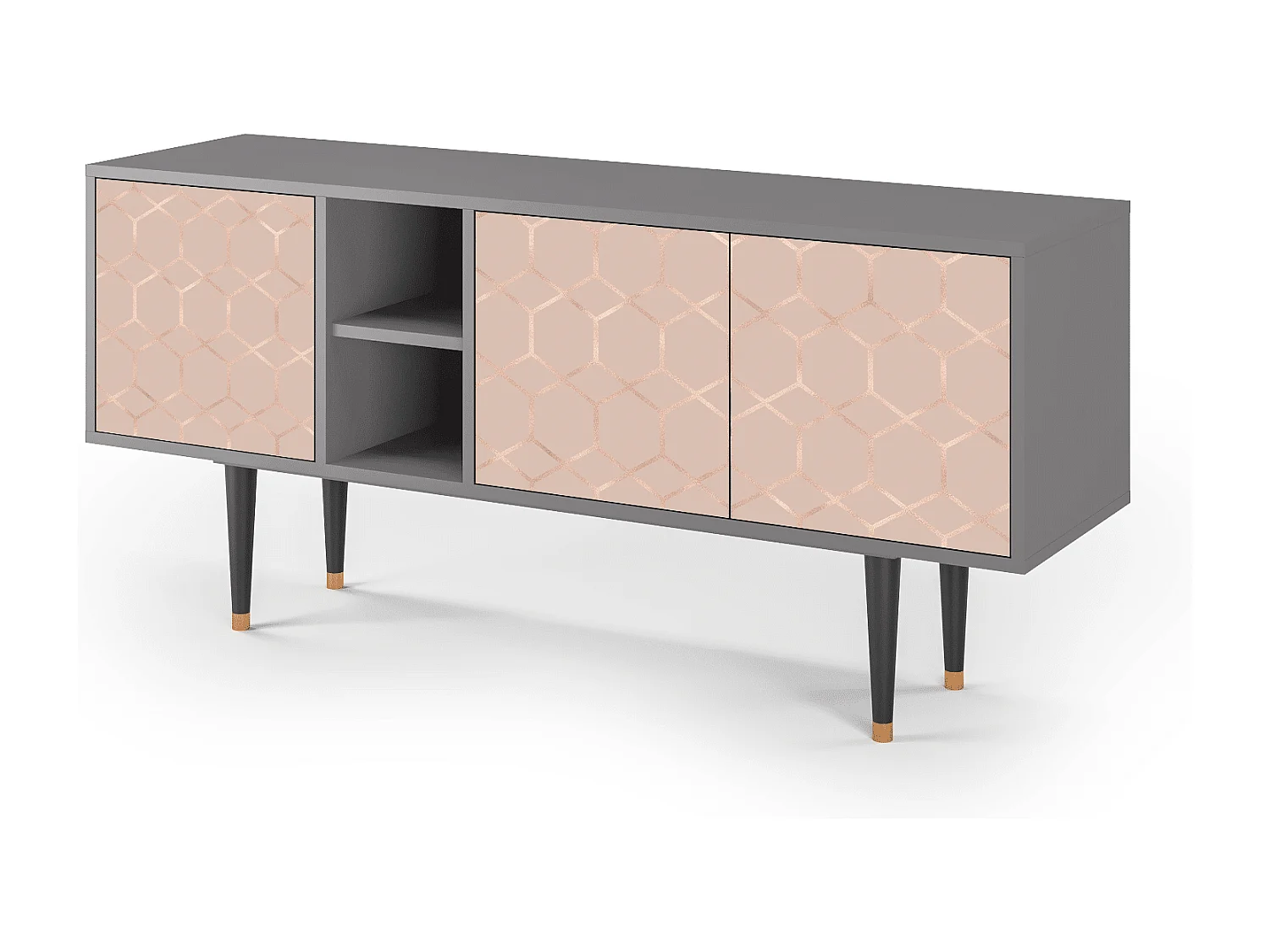 Mobile TV - 150х69х41 cm - T5 - Rose Honeycomb, Grigio