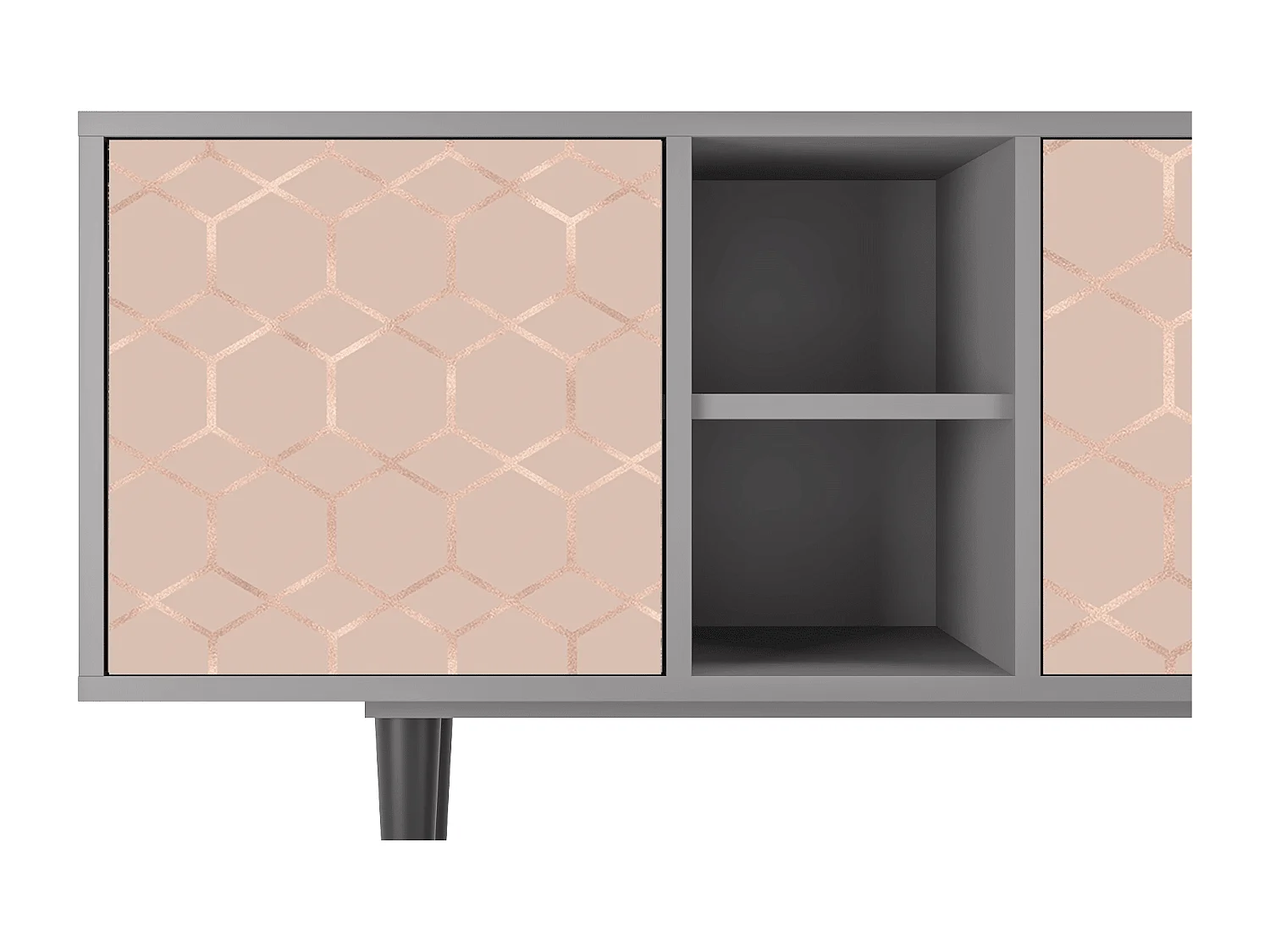 Mobile TV - 150х69х41 cm - T5 - Rose Honeycomb, Grigio