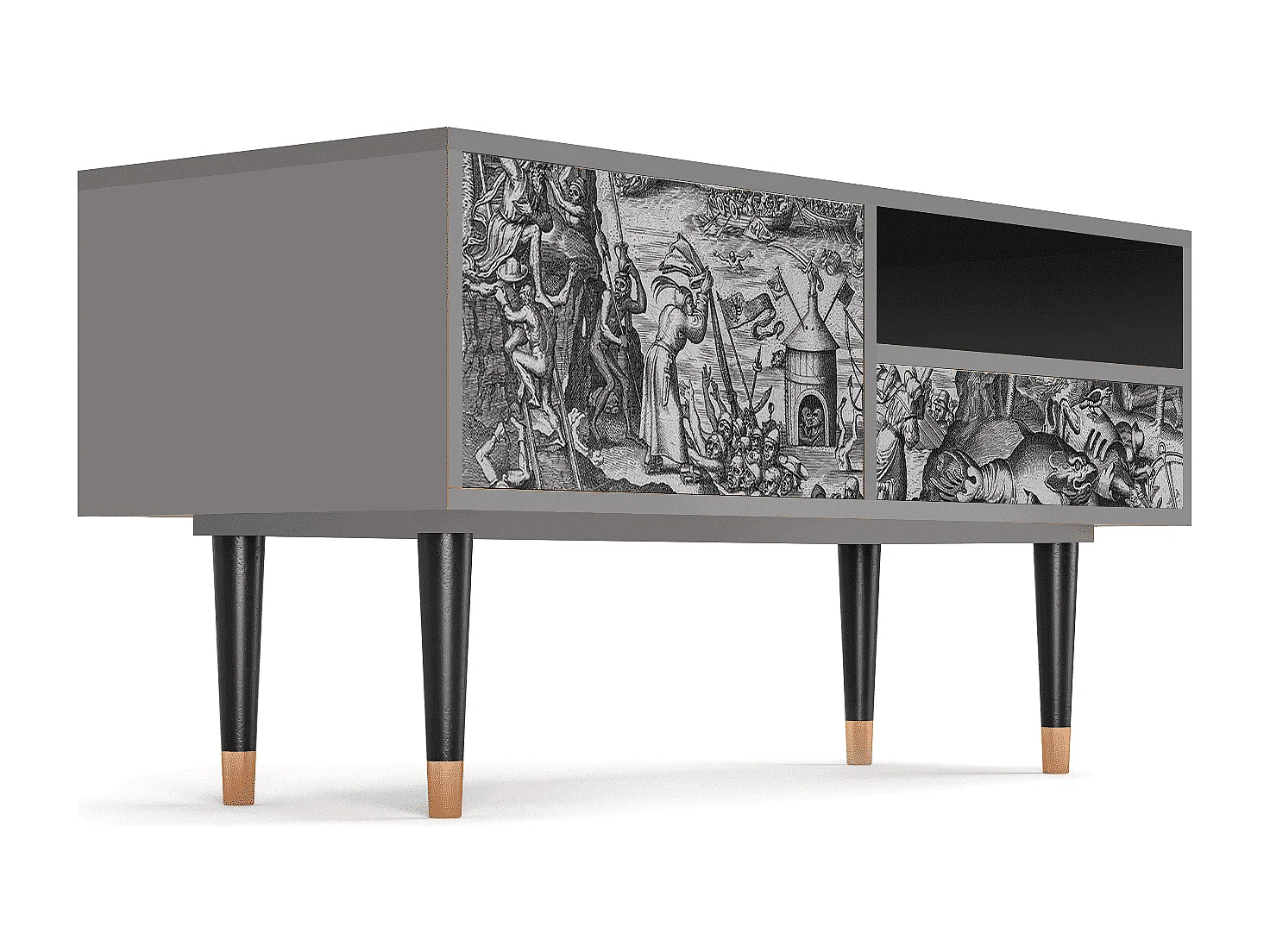 Mueble de TV - 115х59х48 cm - T3 - The Temptation, Cinza