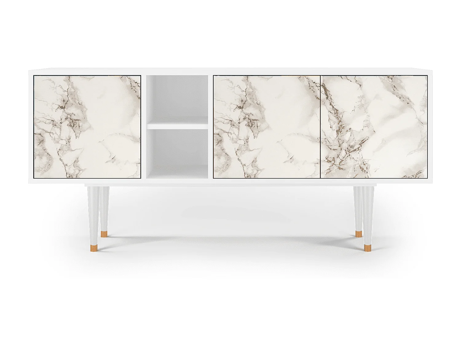 Mobile TV - 150х69х41 cm - T5 - Milk Marble, Bianco