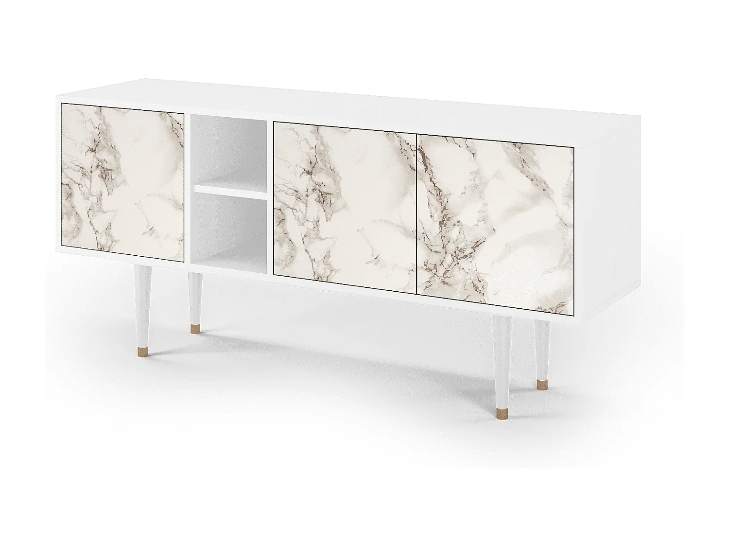 Mobile TV - 150х69х41 cm - T5 - Milk Marble, Bianco