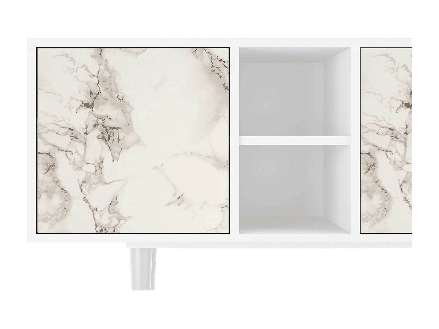 Mobile TV - 150х69х41 cm - T5 - Milk Marble, Bianco