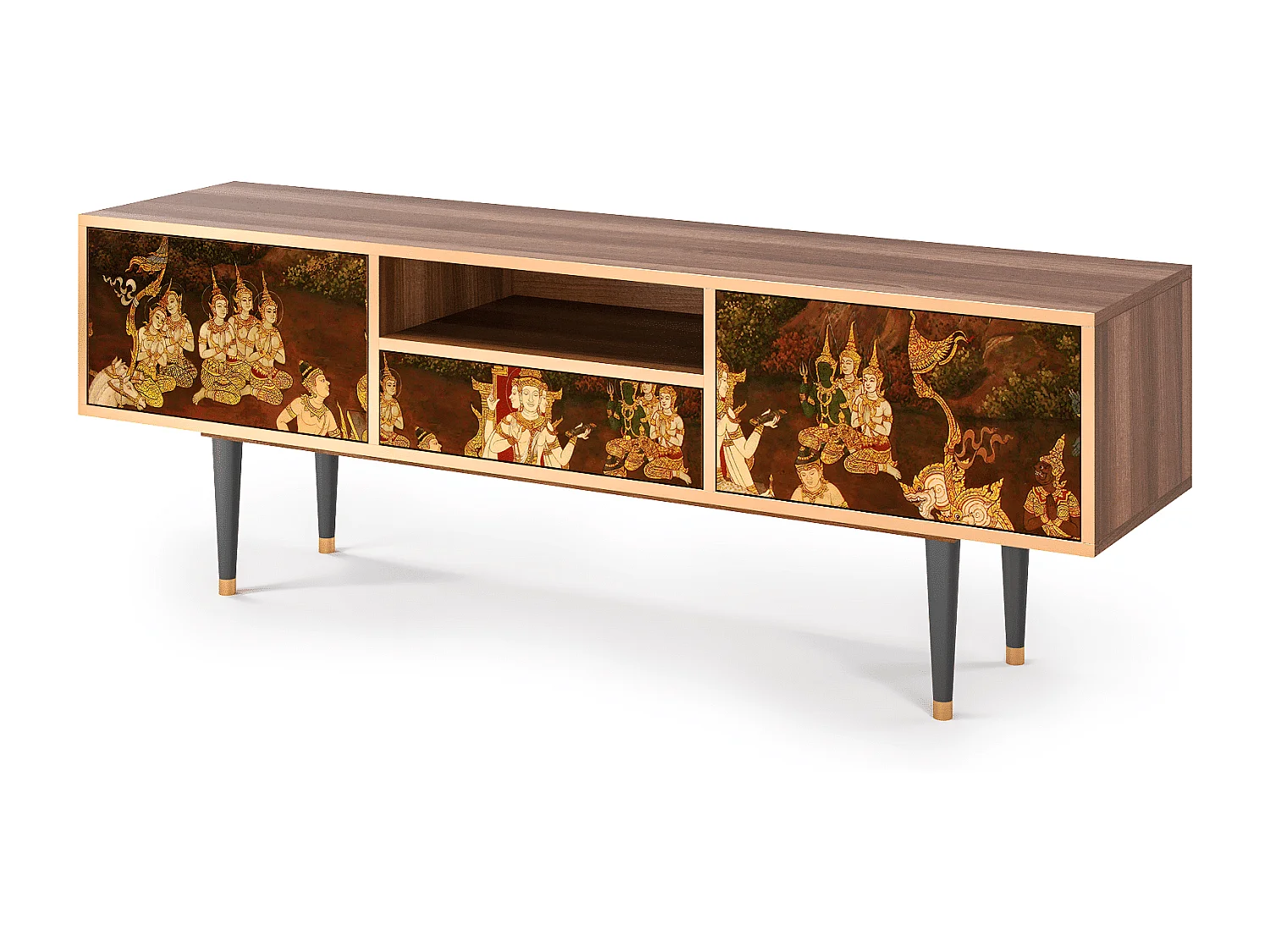 Meuble TV - 170х59х41 cm - T6 - Malyavan, Noyer