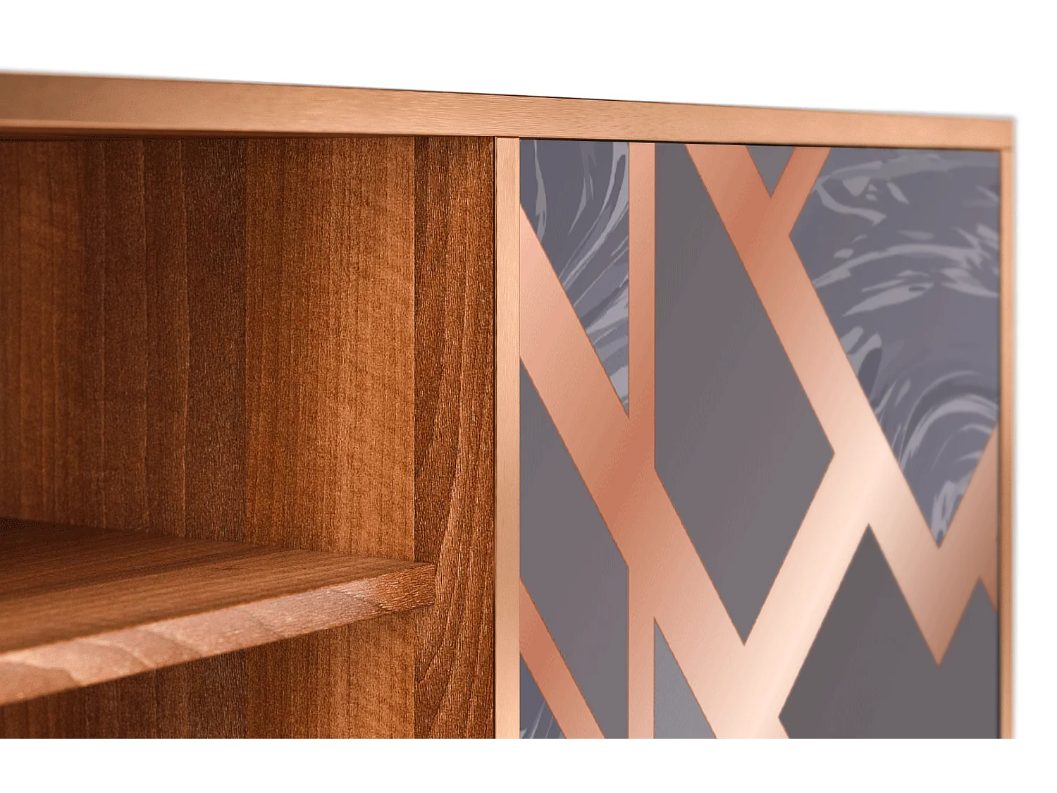 Mueble de TV - 170х69х48 cm - T2 - Taupe Anatomy, Nogal