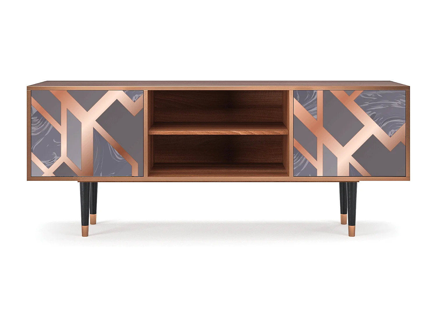 Meuble TV - 170х69х48 cm - T2 - Taupe Anatomy, Noyer