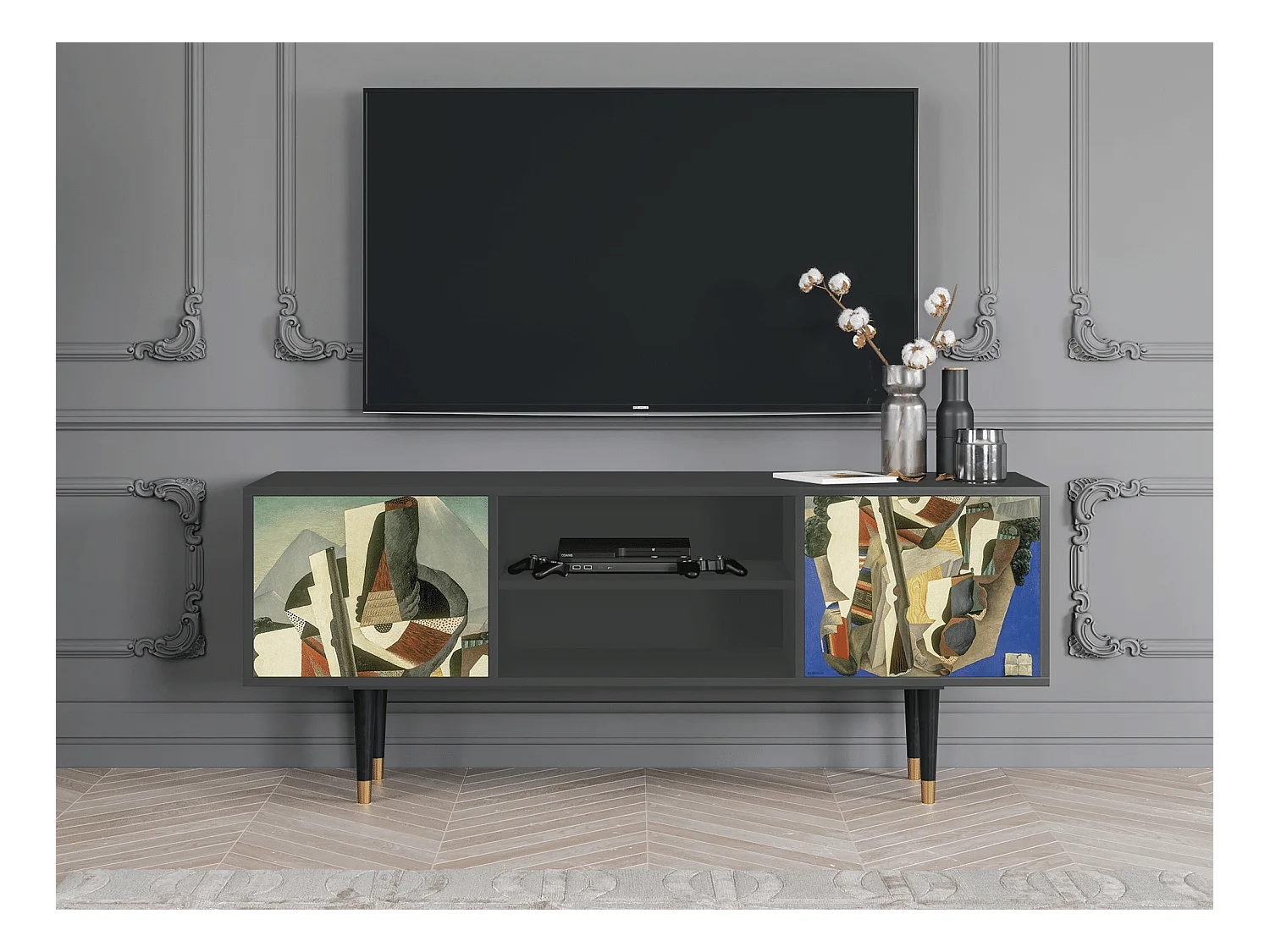 TV-Möbel - 170х69х48 cm - T2 - The Cubist Paintings , Anthrazit
