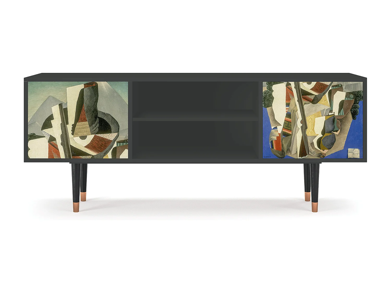 Szafka RTV - 170х69х48 cm - T2 - The Cubist Paintings , Antracyt