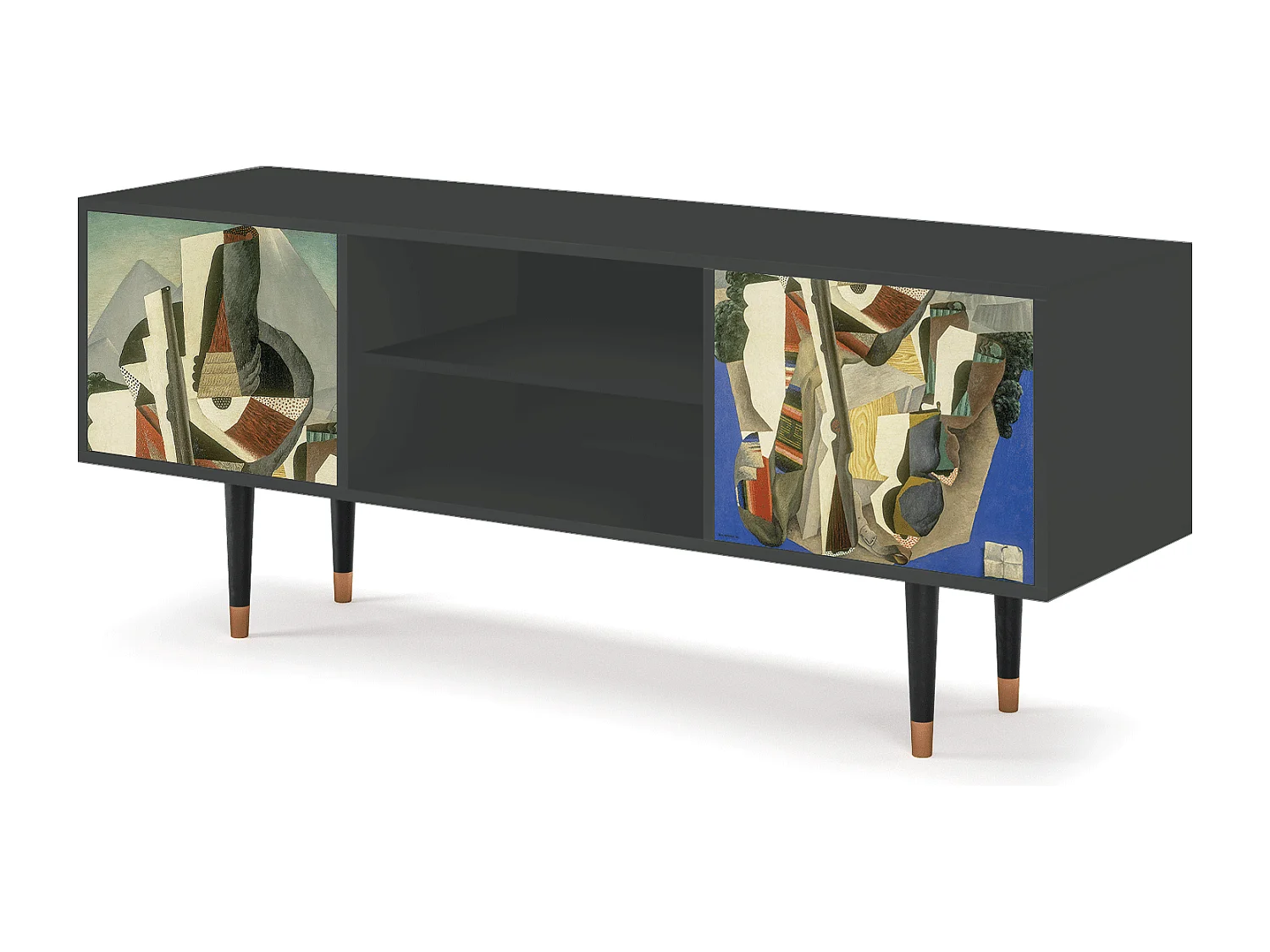 Szafka RTV - 170х69х48 cm - T2 - The Cubist Paintings , Antracyt