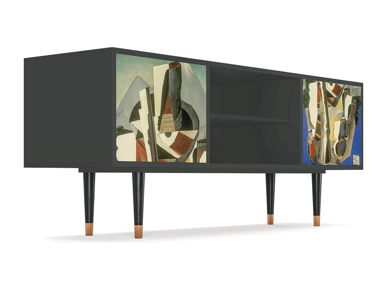 Szafka RTV - 170х69х48 cm - T2 - The Cubist Paintings , Antracyt