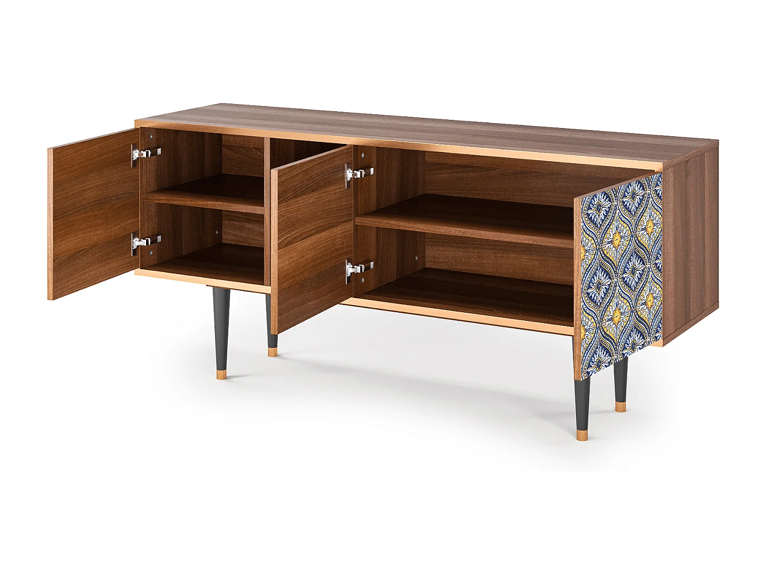 Mobile TV - 150х69х41 cm - T5 - Illusory Pattern, Noce