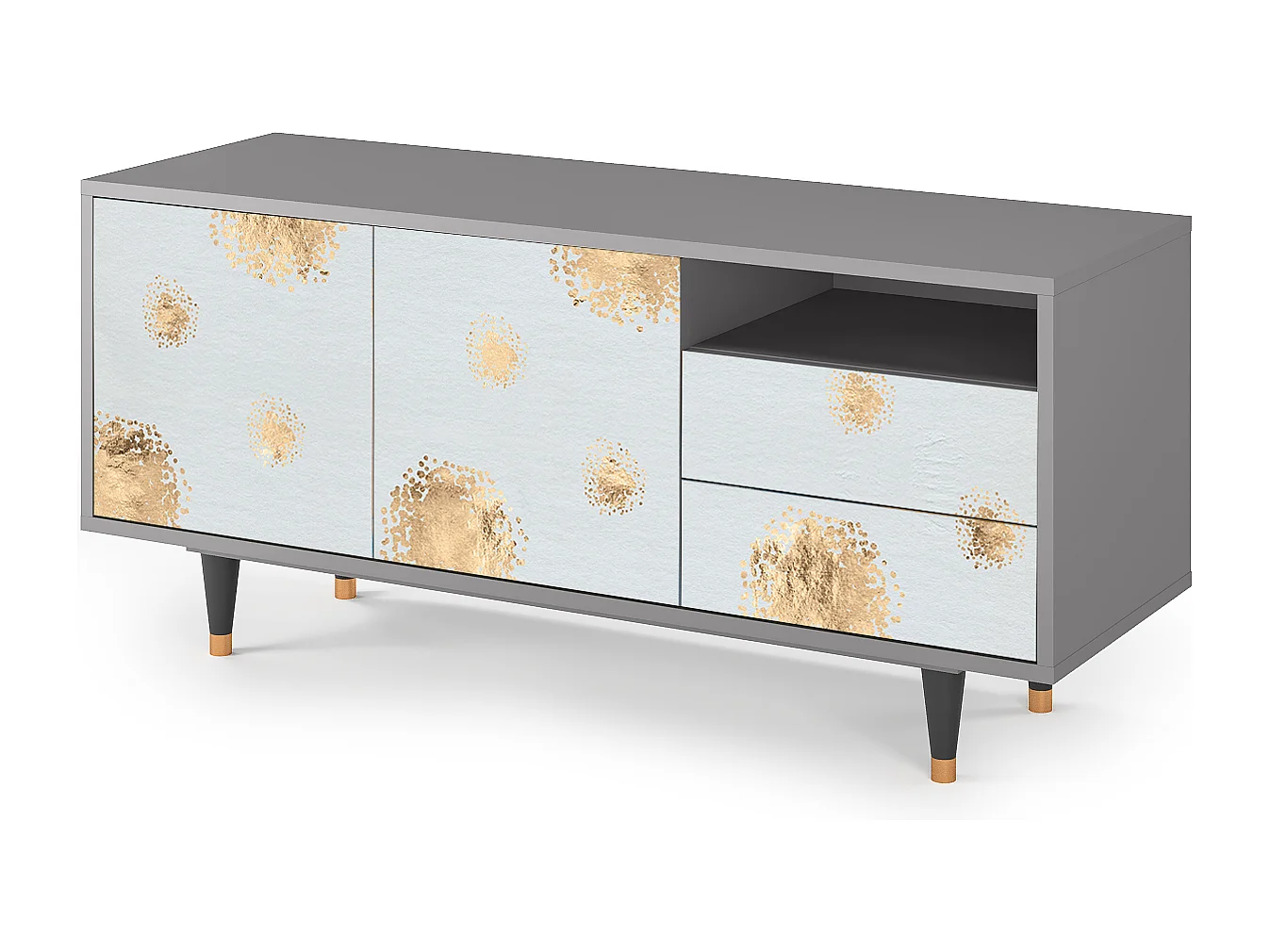 Meuble TV - 125х56х41 cm - T7 - Sky Latte, Gris