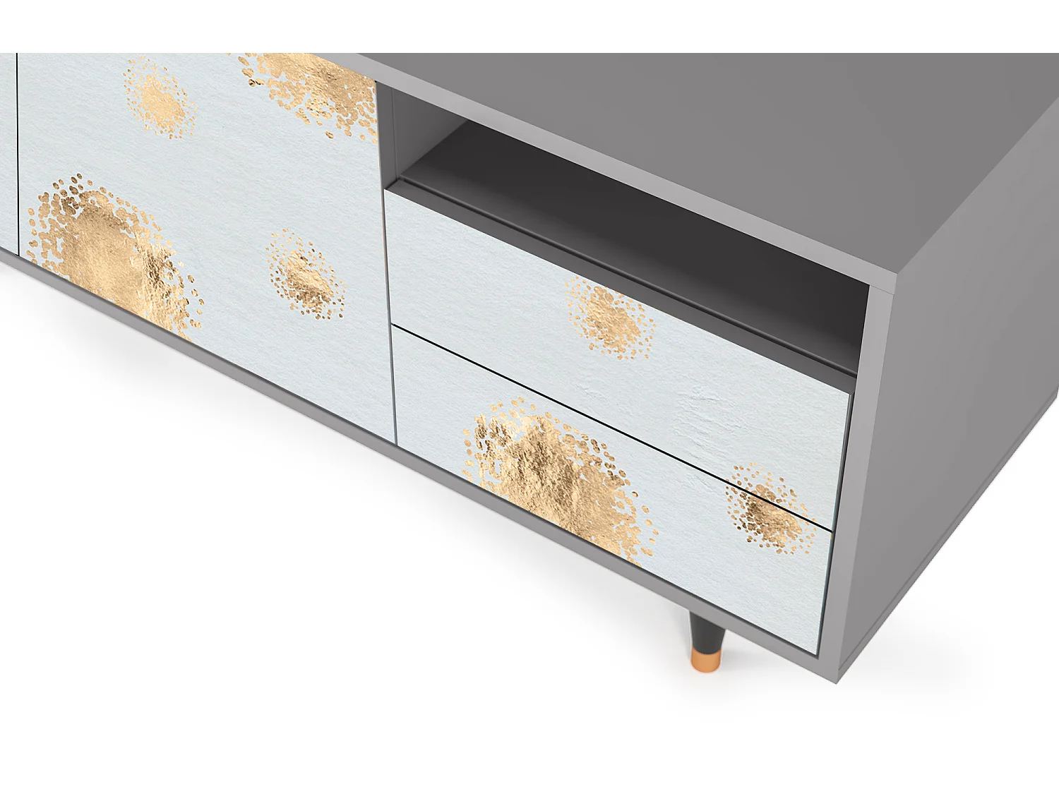 Meuble TV - 125х56х41 cm - T7 - Sky Latte, Gris