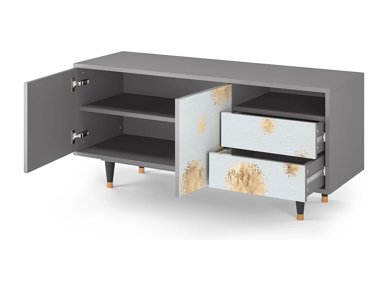 Meuble TV - 125х56х41 cm - T7 - Sky Latte, Gris