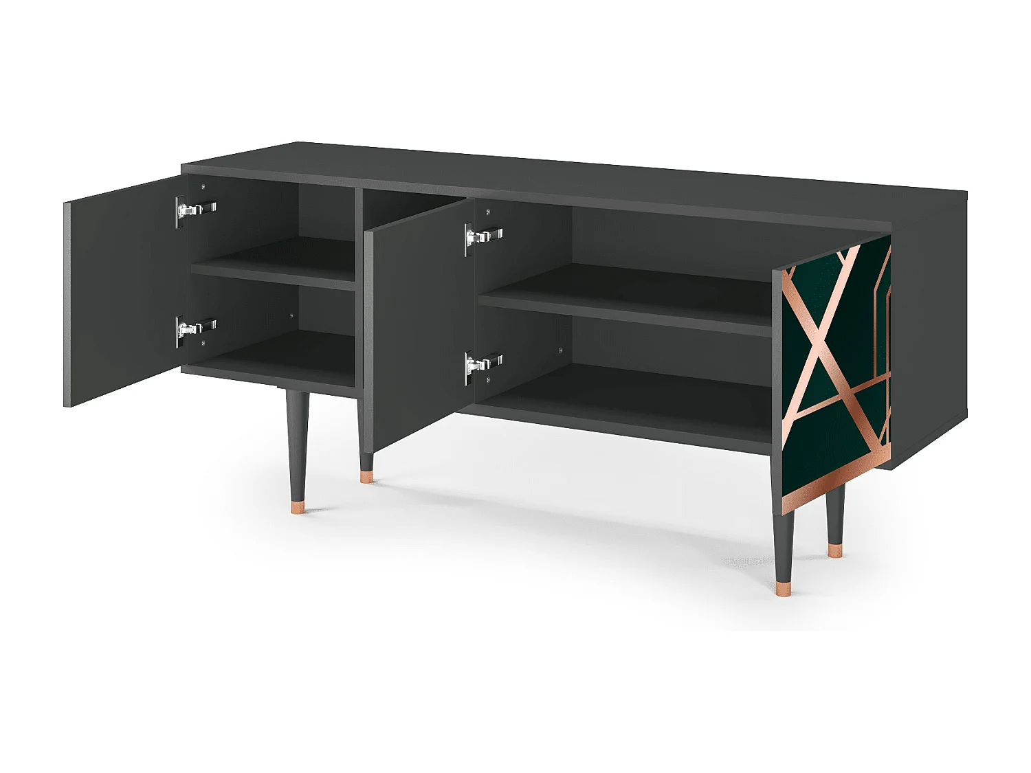 Mueble de TV - 150х69х41 cm - T5 - Emerald Gatsby, Antracita