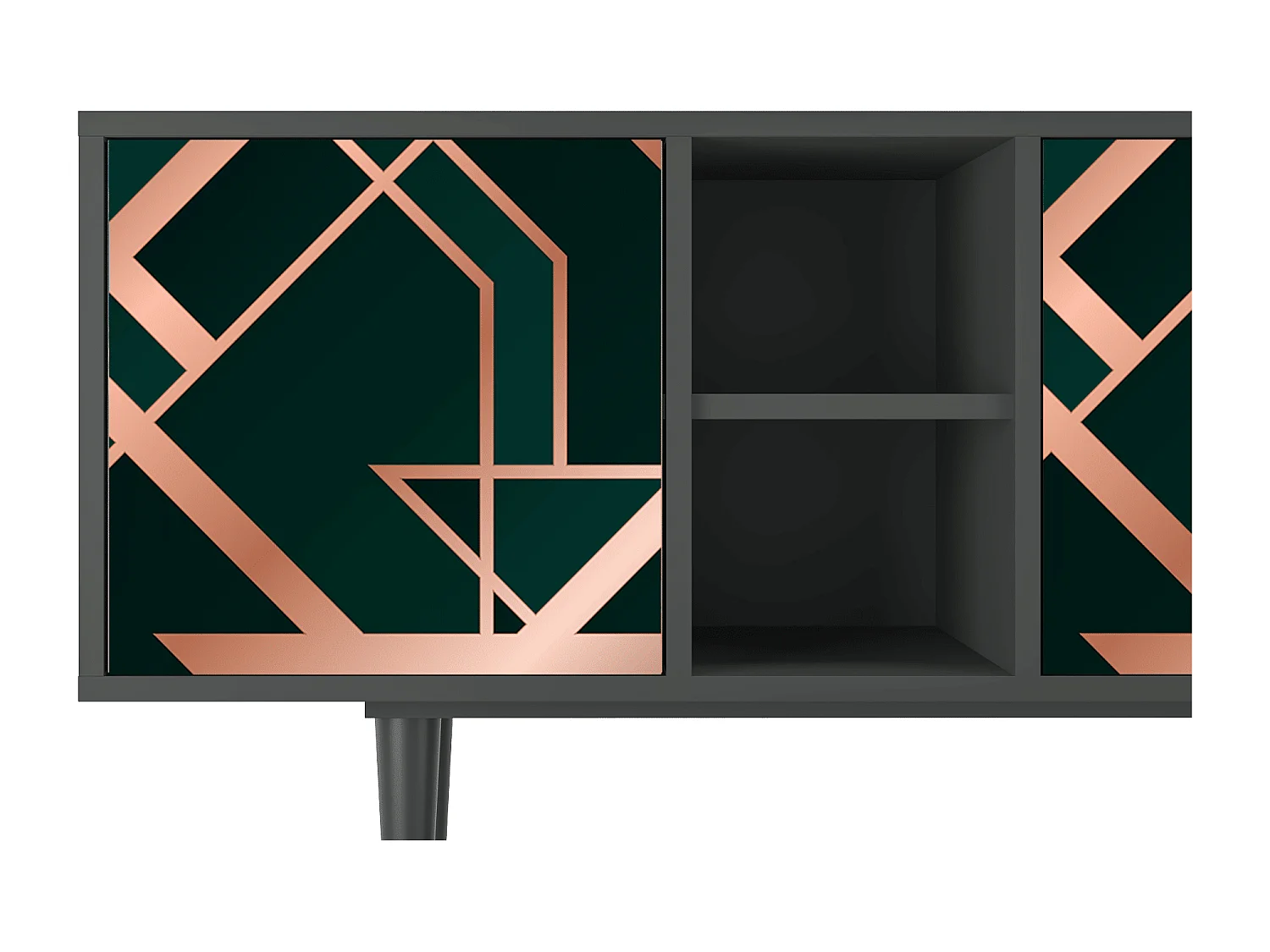 Meuble TV - 150х69х41 cm - T5 - Emerald Gatsby, Anthracite