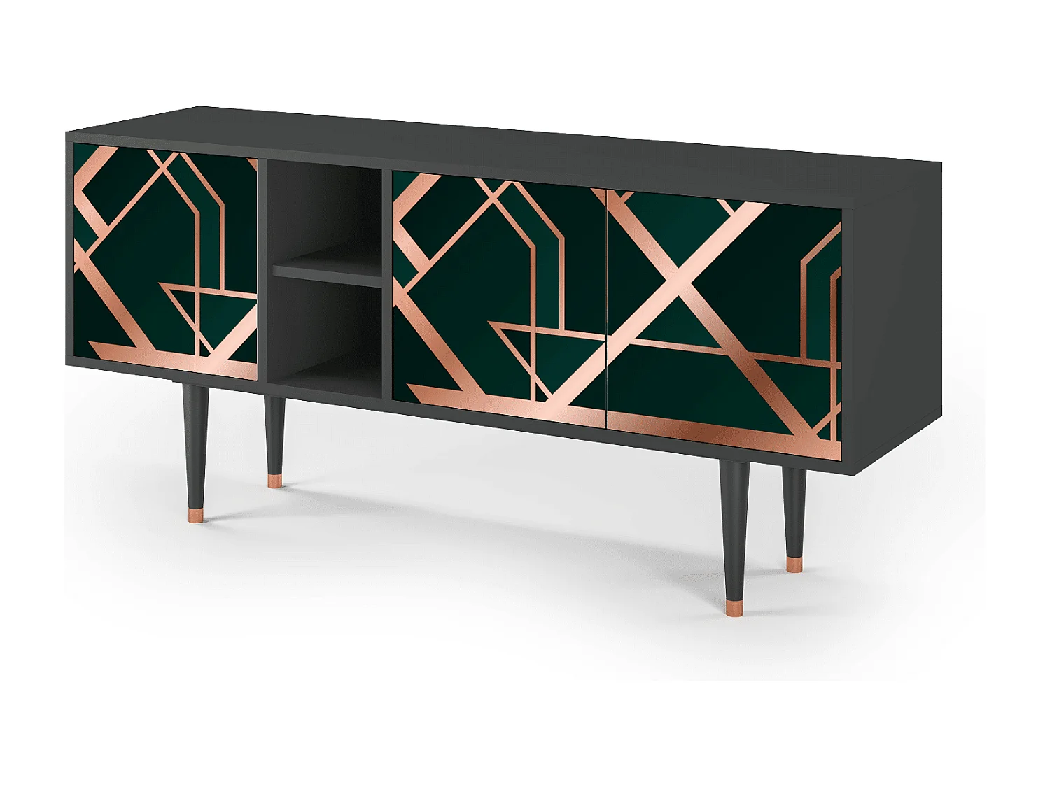 Szafka RTV - 150х69х41 cm - T5 - Emerald Gatsby, Antracyt