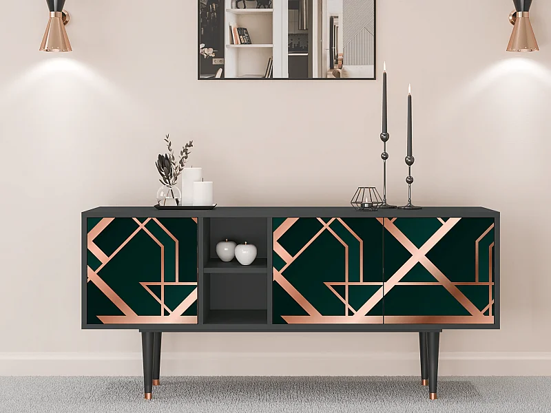 Mueble de TV - 150х69х41 cm - T5 - Emerald Gatsby, Antracite