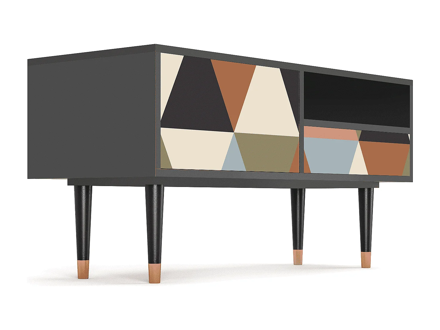 Mueble de TV - 115х59х48 cm - T3 - Royal Triangles, Antracite