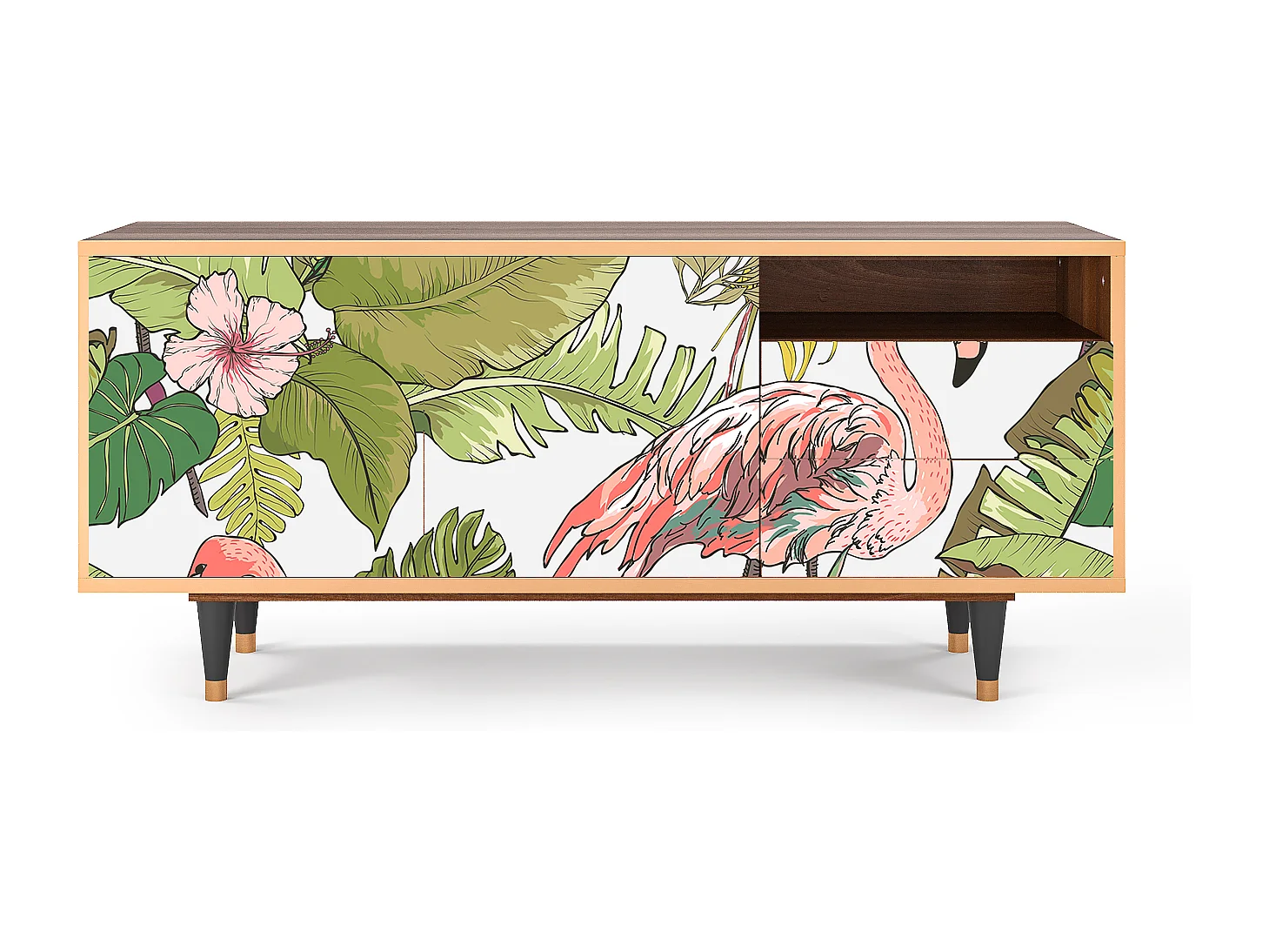 TV-meubel - 125х56х41 cm - T7 - Sweet Flamingo, Walnoot