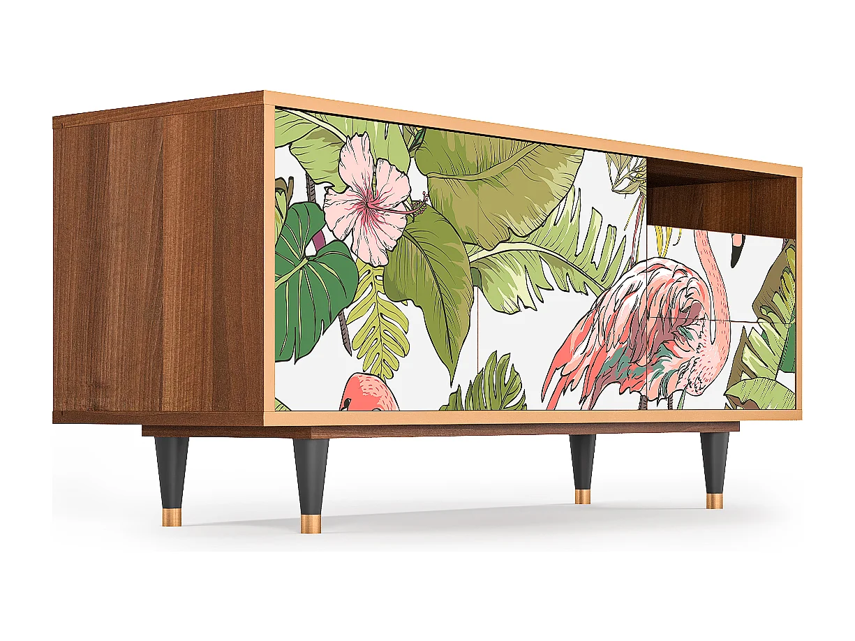 TV-meubel - 125х56х41 cm - T7 - Sweet Flamingo, Walnoot