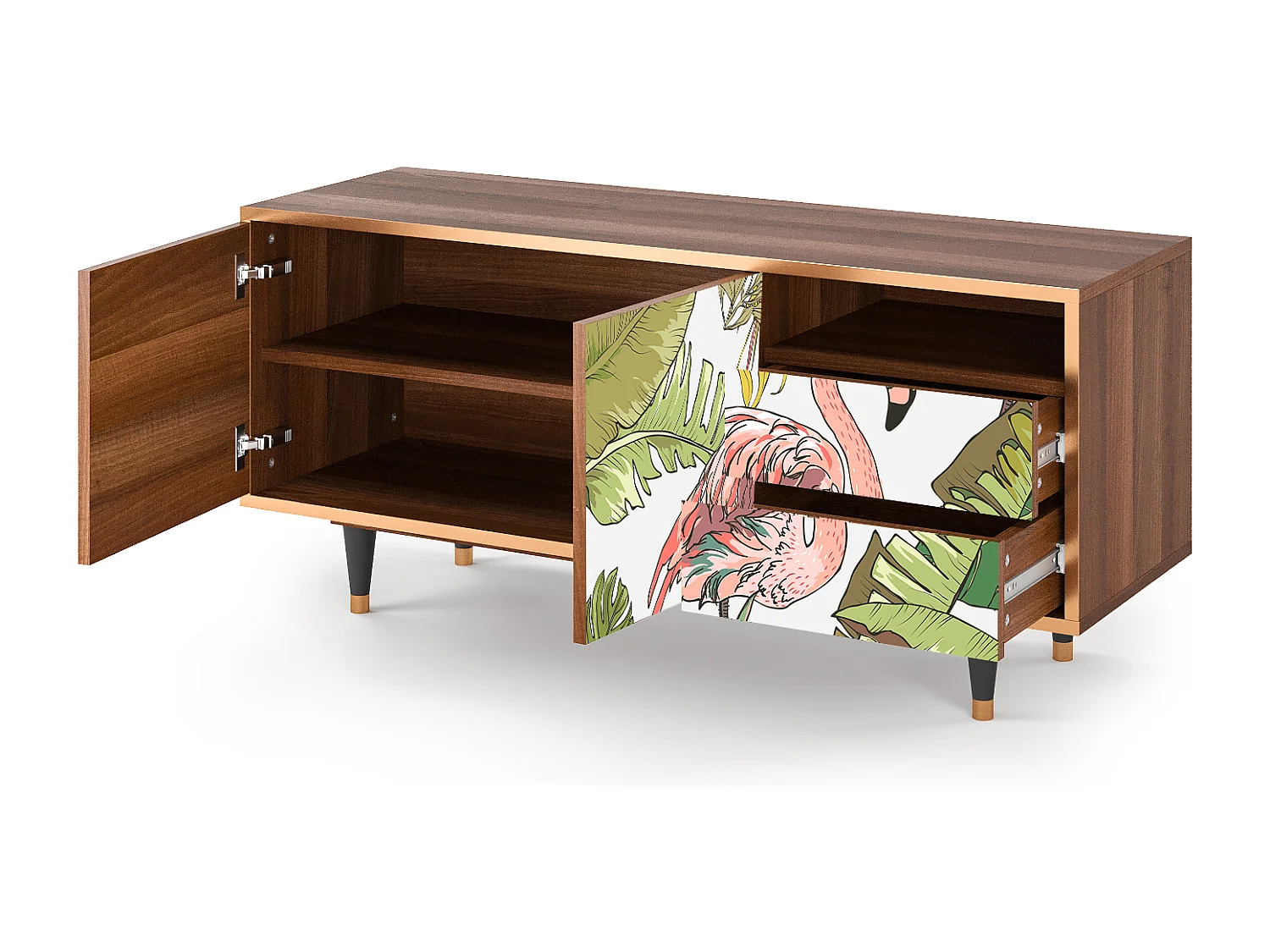 TV-meubel - 125х56х41 cm - T7 - Sweet Flamingo, Walnoot