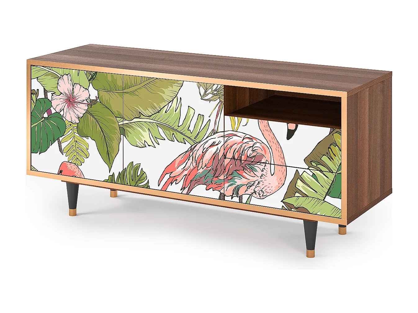 TV-Möbel - 125х56х41 cm - T7 - Sweet Flamingo, Walnuss