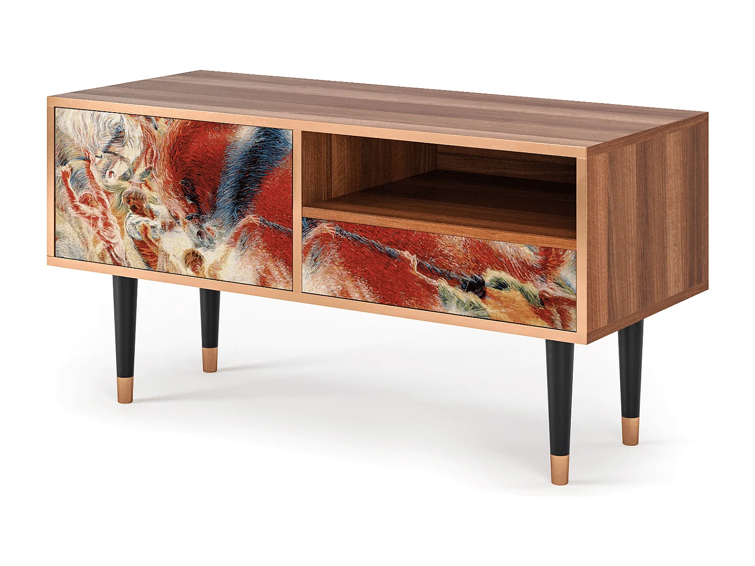 Meuble TV - 115х59х48 cm - T3 - The City Rises, Noyer