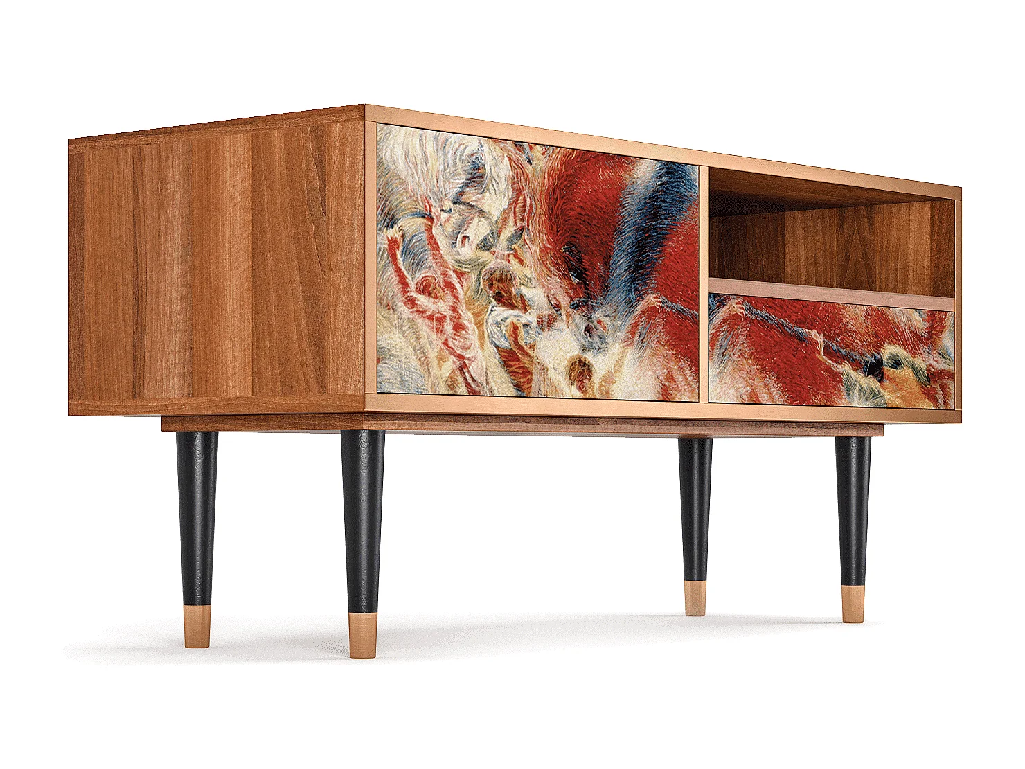 Meuble TV - 115х59х48 cm - T3 - The City Rises, Noyer