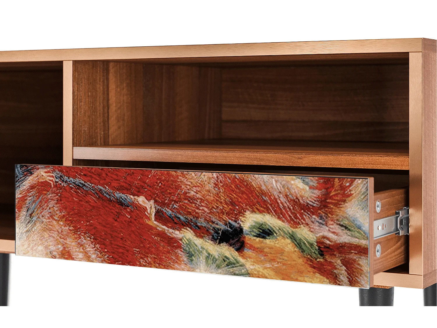 Meuble TV - 115х59х48 cm - T3 - The City Rises, Noyer