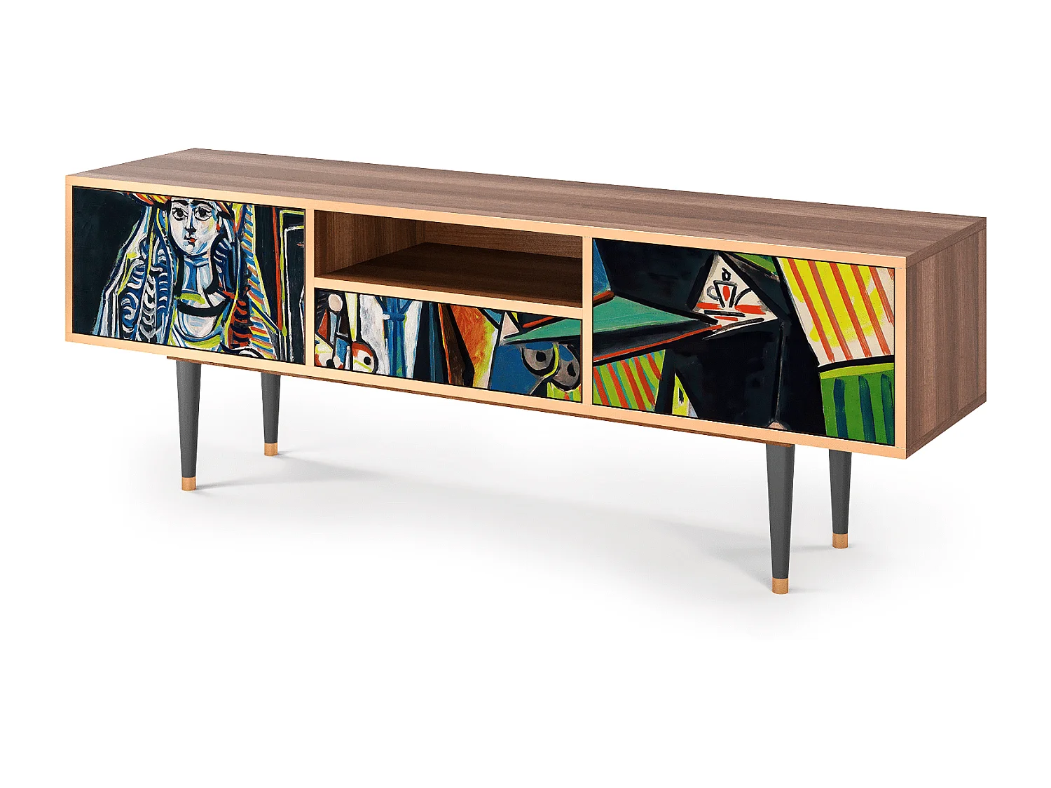 Szafka RTV - 170х59х41 cm - T6 - Women of Algiers, Orzech