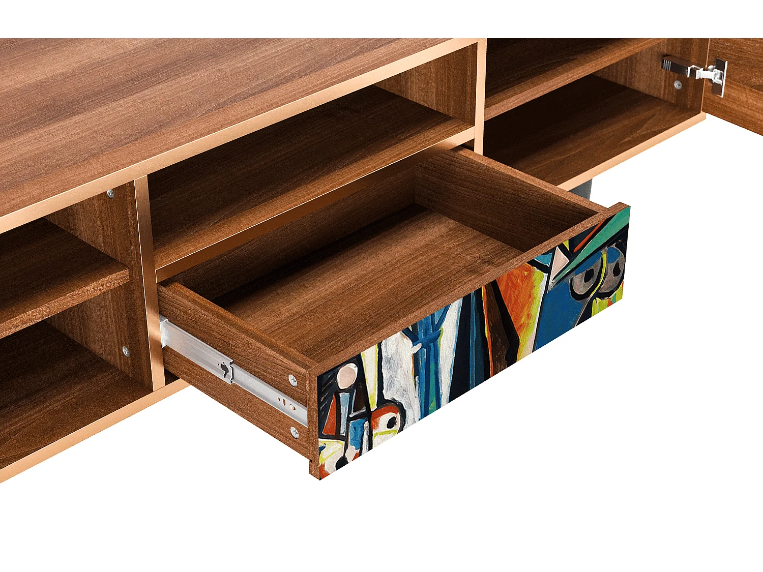 Szafka RTV - 170х59х41 cm - T6 - Women of Algiers, Orzech