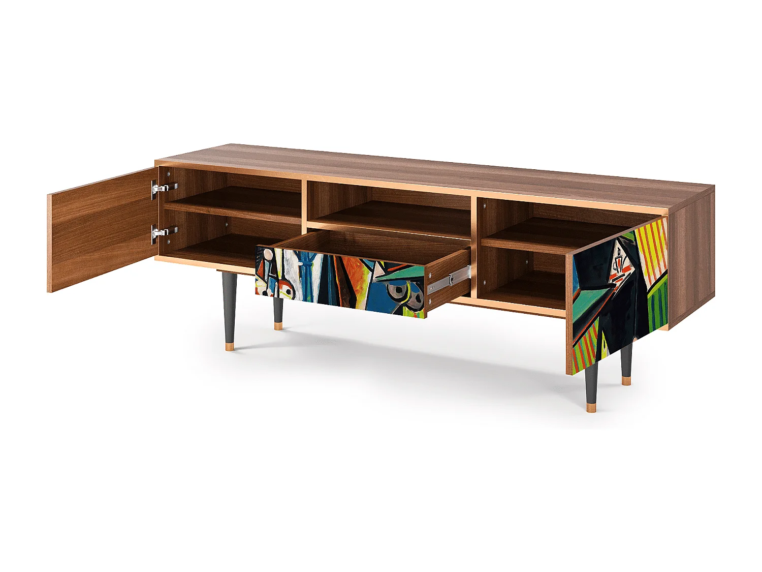 Szafka RTV - 170х59х41 cm - T6 - Women of Algiers, Orzech