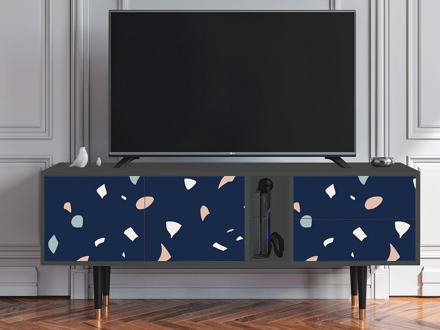 Szafka RTV - 170х69х48 cm - T1 - Space Satellites, Antracyt