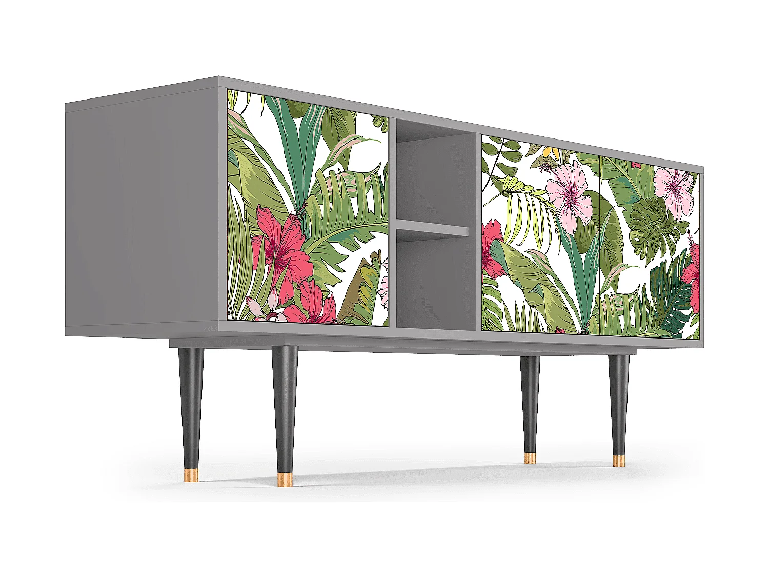 Mobile TV - 150х69х41 cm - T5 - Verdant Tropics, Grigio