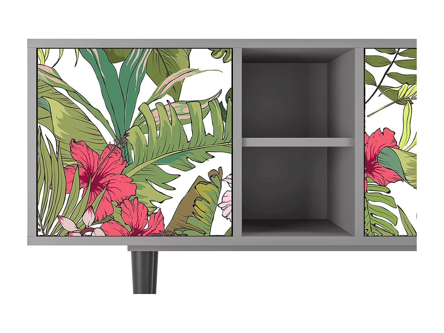 Mobile TV - 150х69х41 cm - T5 - Verdant Tropics, Grigio