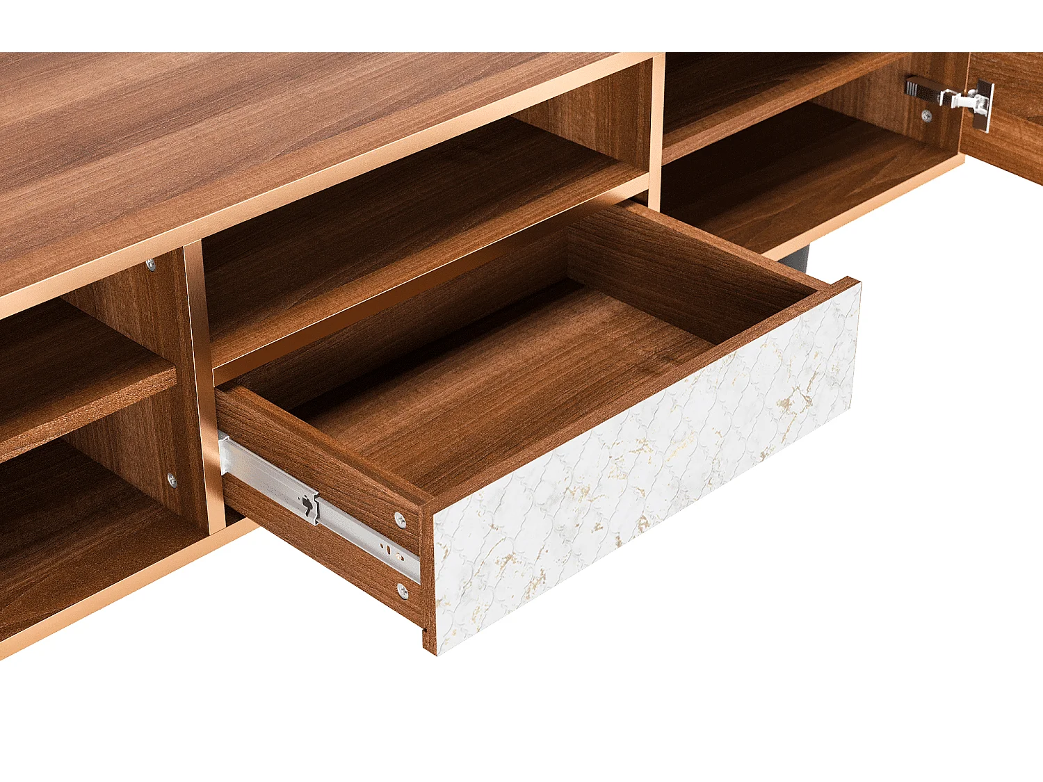 Mueble de TV - 170х59х41 cm - T6 - Sweet Cotton, Nogueira