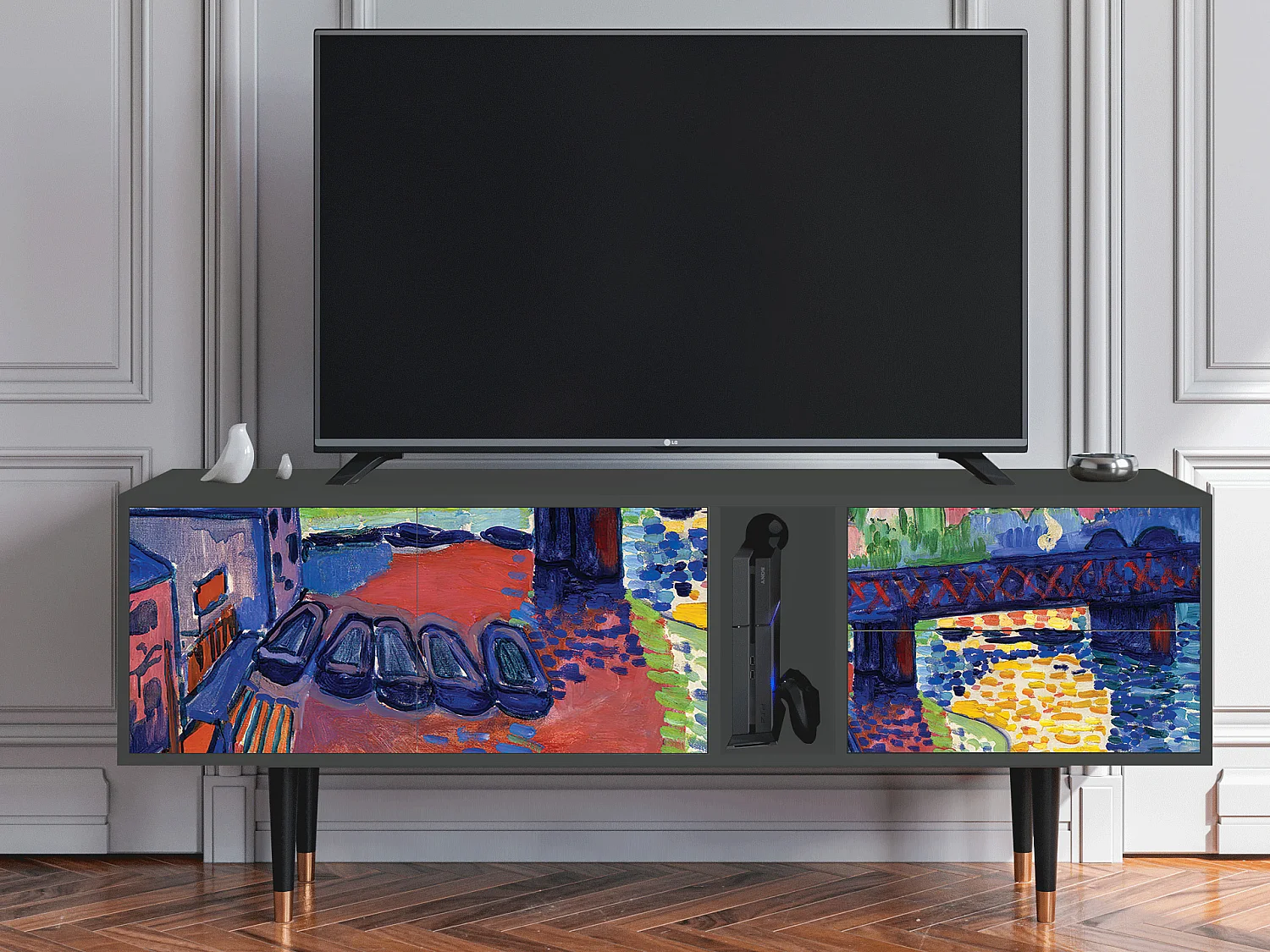 Mueble de TV - 170х69х48 cm - T1 - Charing Cross Bridge, Antracita