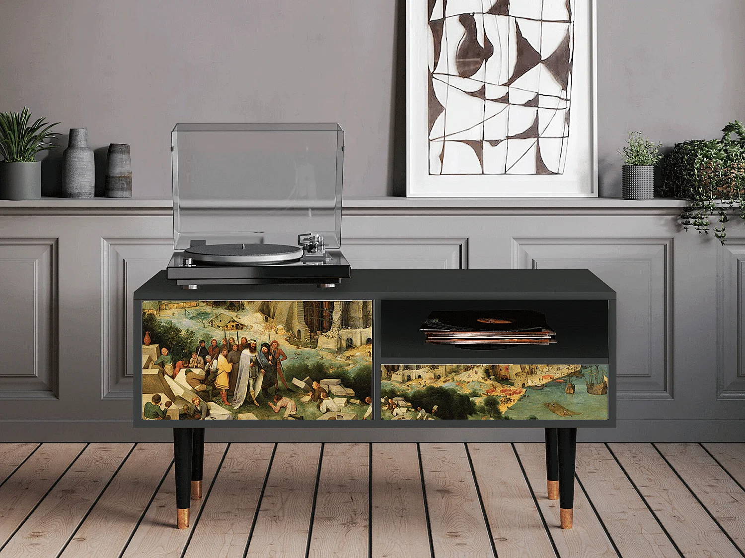 Meuble TV - 115х59х48 cm - T3 - Elder The Tower, Anthracite