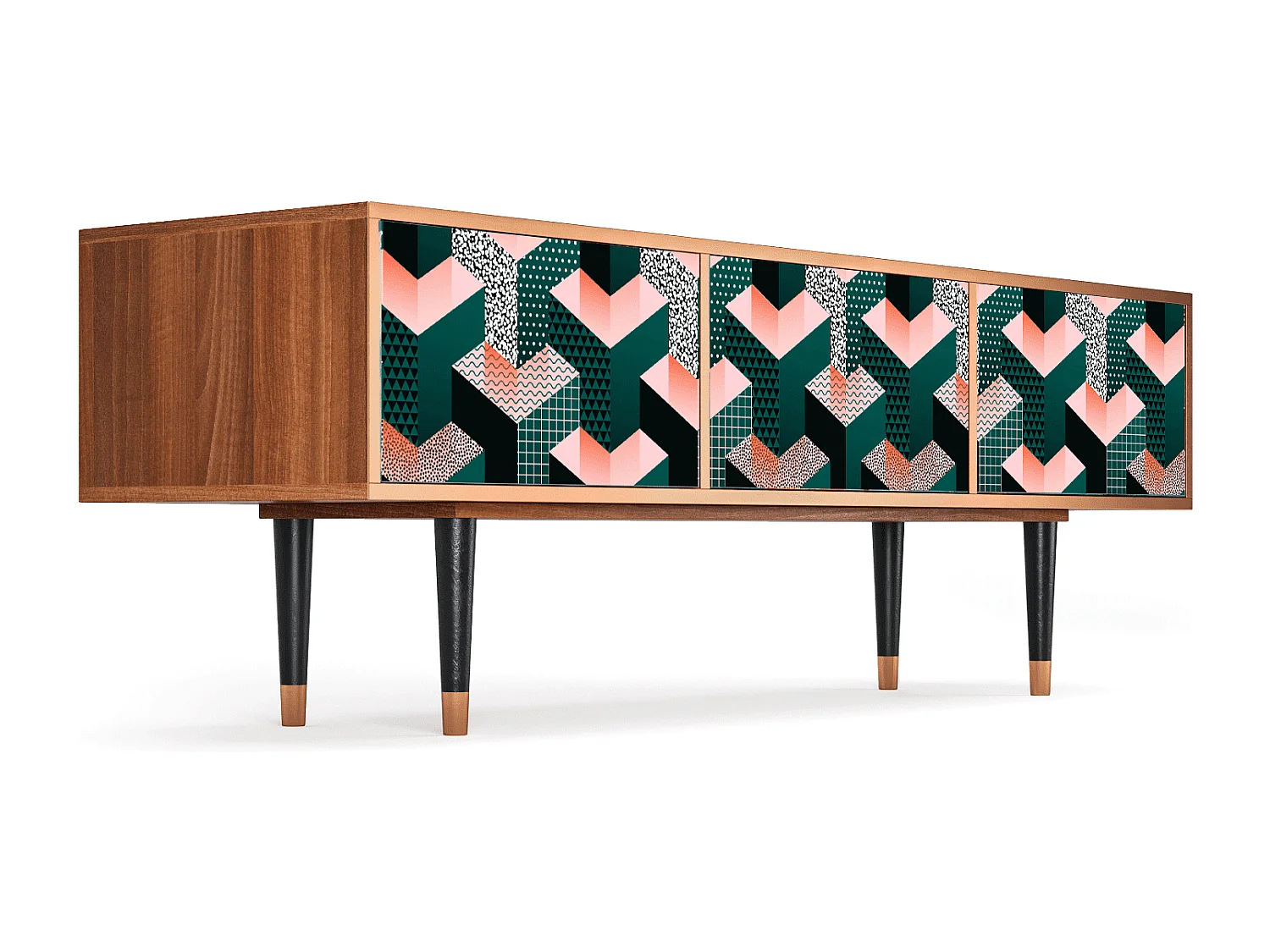 TV-meubel - 170х59х48 cm - T4 - Geometric Madness, Walnoot