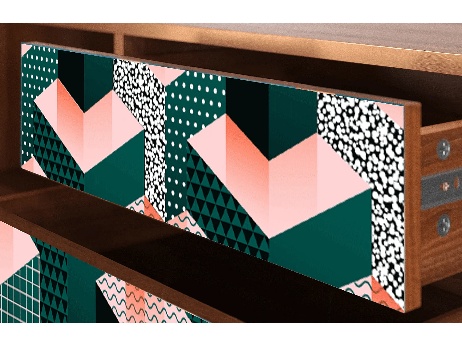 TV-meubel - 170х59х48 cm - T4 - Geometric Madness, Walnoot