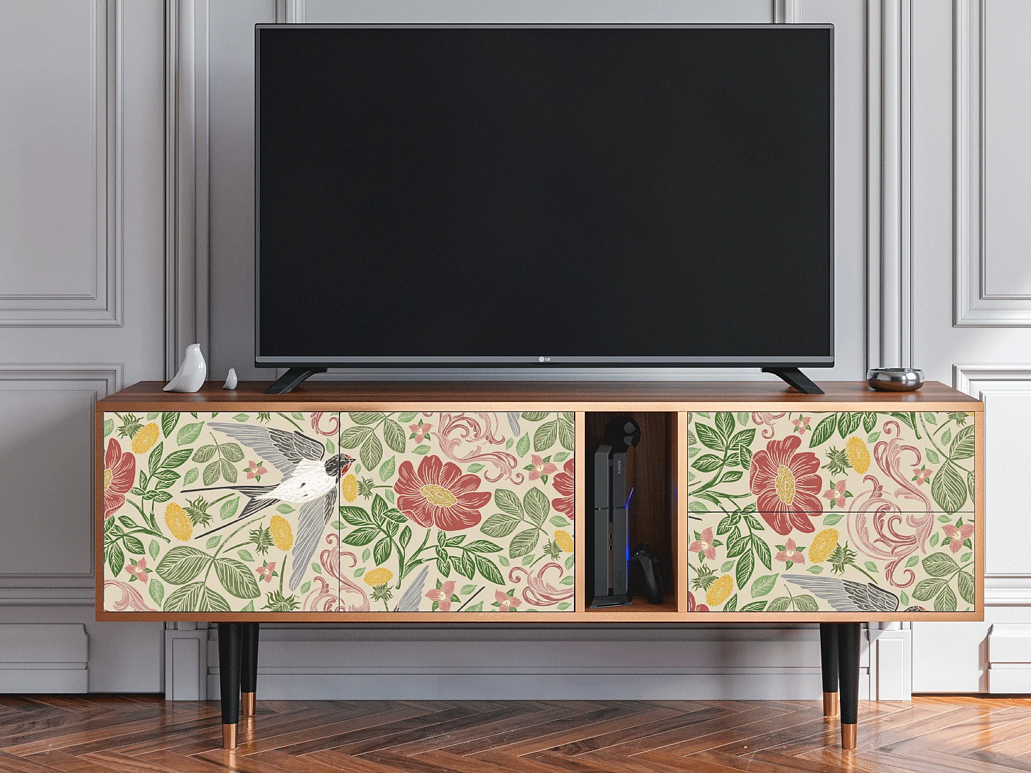 TV-Möbel - 170х69х48 cm - T1 - Spring Swallow, Walnuss