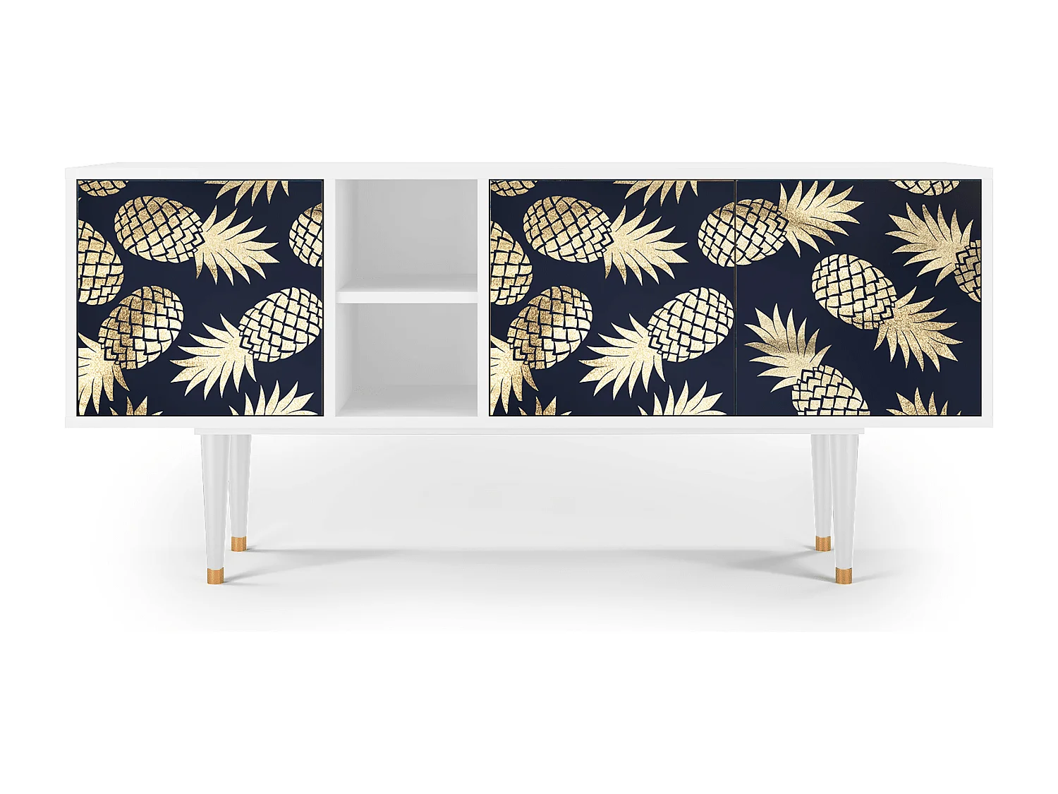 Meuble TV - 150х69х41 cm - T5 - Sunny Pineaple, Blanc